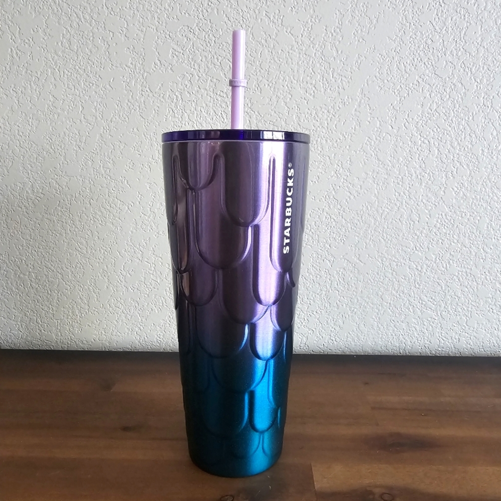 NWT 2023 Starbucks Stainless Steel Ombre Scales Purple Blue Spring Venti